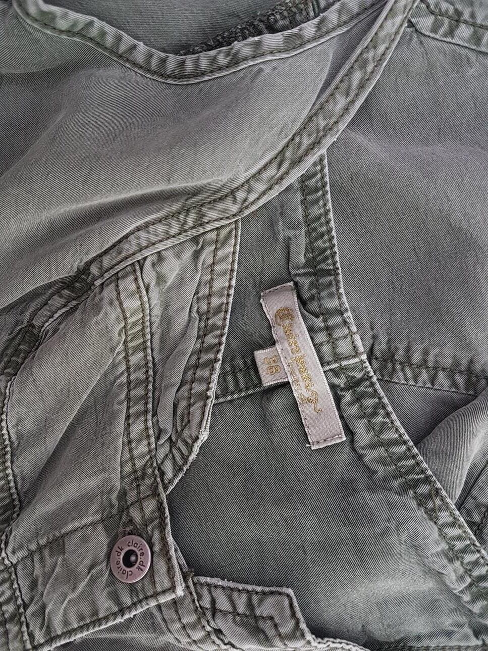 CLAIRE DK Rozmiar 38 Kolor Khaki Odkryte Ramiona Sukienka A-Line Bezrękawnik Midi CLAIRE DK Rozmiar 38 Kolor Khaki Odkryte Ramiona Sukienka A-Line Bezrękawnik Midi