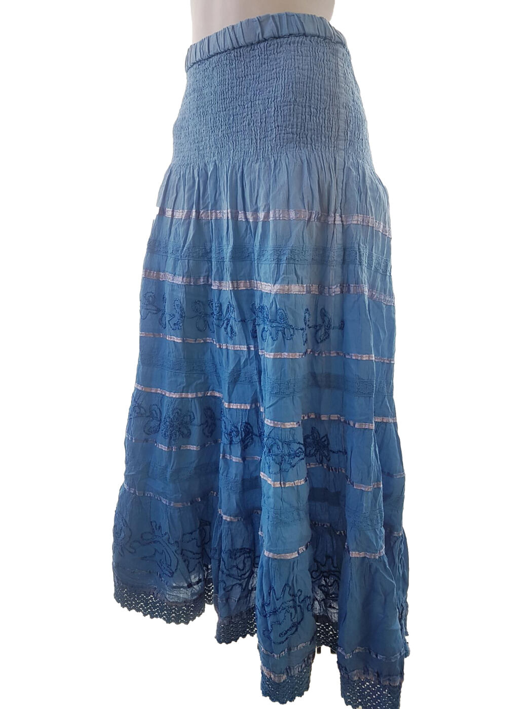 20190823_104611.jpg Yuli Rozmiar FREE SIZE Kolor Niebieski Spódnica Maxi Długa Materiał Bawełna