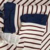 Vila Rozmiar S Kolor Kremowy Pasy Crew Neck Bluzka Rękaw 3/4
