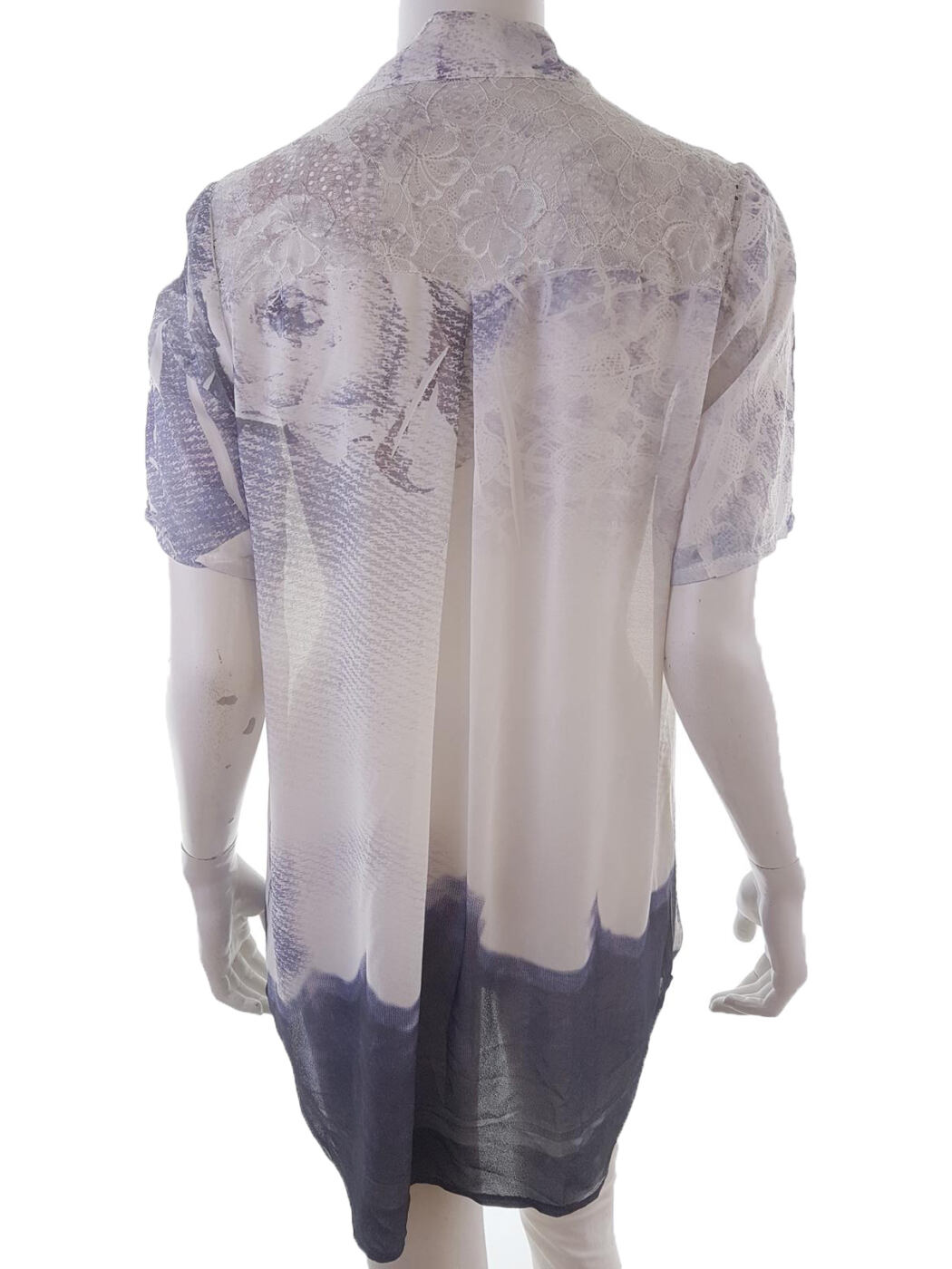Made in Italy Rozmiar 44 Kolor Biały Kołnierz Tunika Popover Bluzka Krótki rękaw Made in Italy Rozmiar 44 Kolor Biały Kołnierz Tunika Popover Bluzka Krótki rękaw