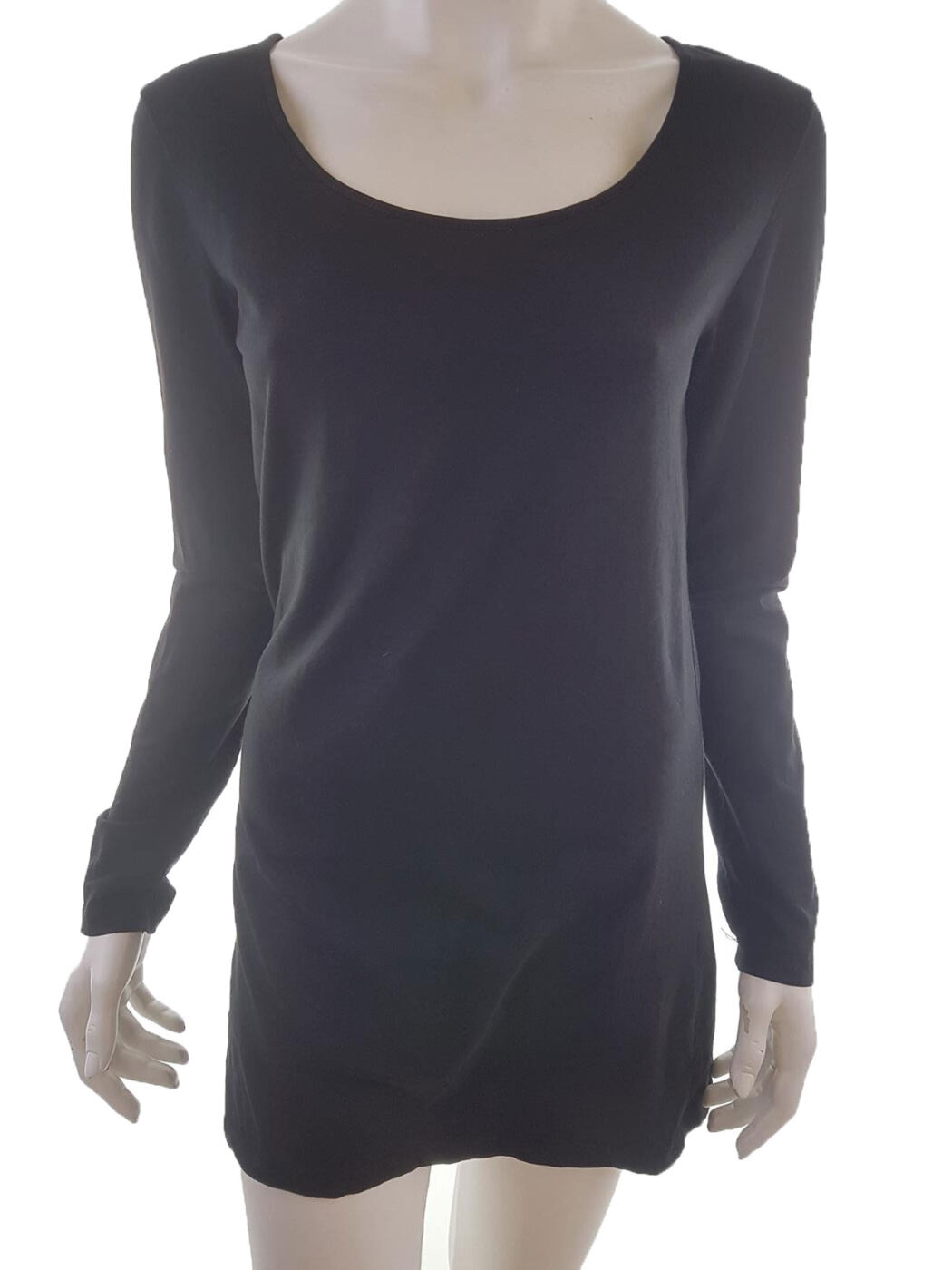 Vero moda Rozmiar XL Kolor Czarny Okrągły dekolt Sukienka Mini Długi rękaw Krótka Materiał Bawełna