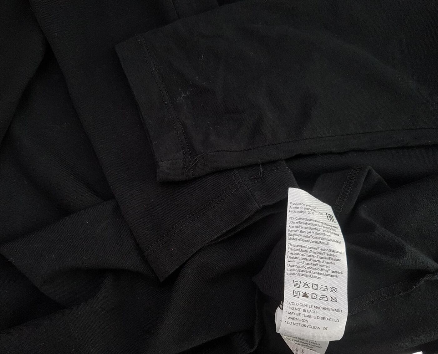 Vero moda Rozmiar XL Kolor Czarny Okrągły dekolt Sukienka Mini Długi rękaw Krótka Materiał Bawełna