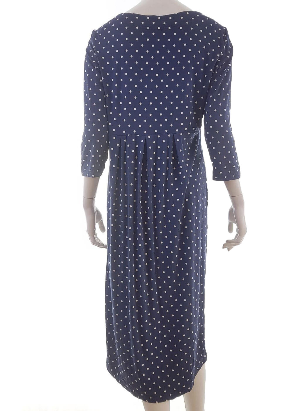 Joules Rozmiar XL Kolor Granatowy Grochy Okrągły dekolt Sukienka Prostokątna Rękaw 3/4 Midi Materiał Wiskoza Joules Rozmiar XL Kolor Granatowy Grochy Okrągły dekolt Sukienka Prostokątna Rękaw 3/4 Midi Materiał Wiskoza