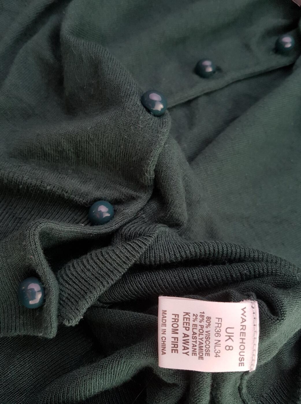 20190829_152611.jpg Warehouse Rozmiar 36 Kolor Zielony Okrągły dekolt Bluzka Zapinana Długi rękaw Materiał Wiskoza