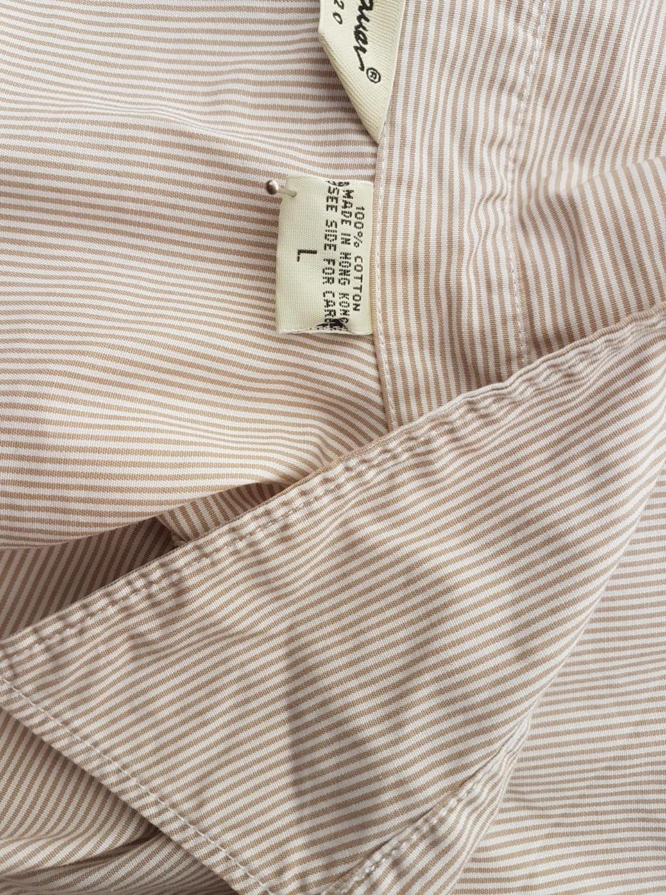 20191112_163256.jpg Eddie Bauer Rozmiar L Kolor Beżowy Pasy Kołnierz Koszula Zapinana Bluzka Długi rękaw Materiał Bawełna