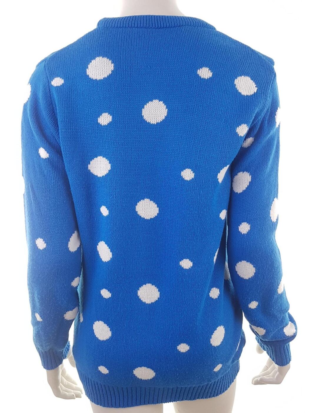 20191113_150240.jpg Merry Christmas Rozmiar XS Kolor Niebieski Crew Neck Sweter Świąteczny Gwiazdka Długi rękaw Materiał Akryl Gruba dzianina