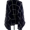 River island Rozmiar M/L Kolor Czarny Krata W serek Peleryna Kardigan Rękaw 3/4 Materiał Bawełna Cienka dzianina
