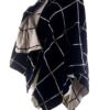 River island Rozmiar M/L Kolor Czarny Krata W serek Peleryna Kardigan Rękaw 3/4 Materiał Bawełna Cienka dzianina