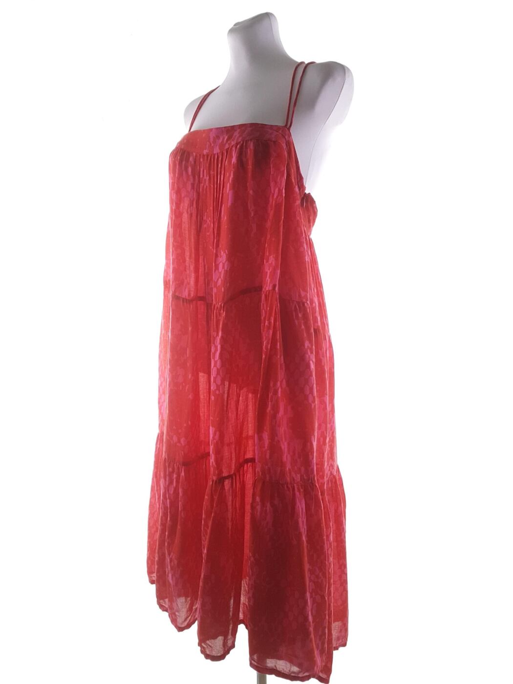 Lindex Rozmiar 42 Kolor Czerwony Odkryte Ramiona Sukienka Maxi Bezrękawnik Długa Materiał Wiskoza Lindex Rozmiar 42 Kolor Czerwony Odkryte Ramiona Sukienka Maxi Bezrękawnik Długa Materiał Wiskoza