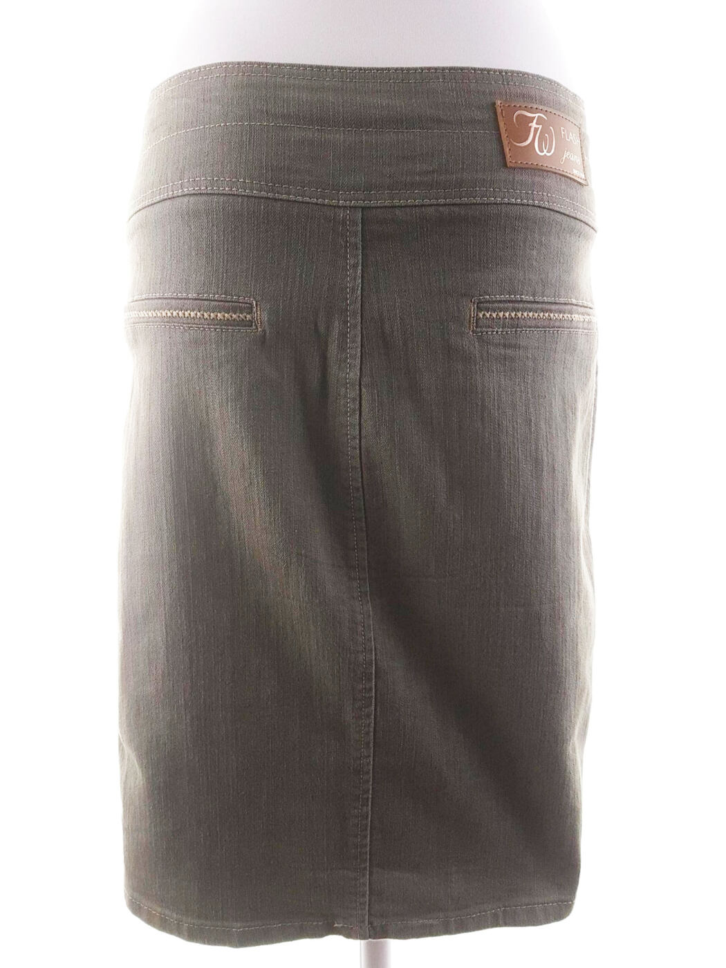 20200130_135331.jpg Flash Jeans Rozmiar S Kolor Khaki Spódnica Prosta i Ołówkowa Do Kolan Materiał Bawełna