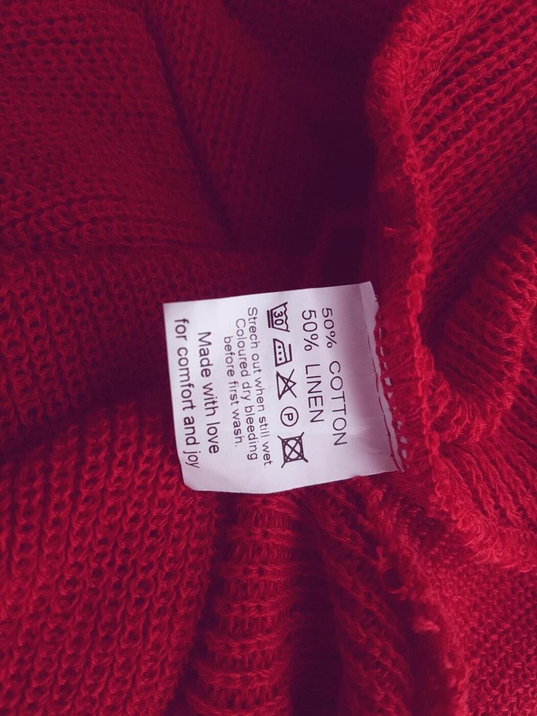 MESTER DESIGN Rozmiar M Kolor Czerwony Dekolt U Sukienka Prostokątna Długi rękaw Materiał Len MESTER DESIGN Rozmiar M Kolor Czerwony Dekolt U Sukienka Prostokątna Długi rękaw Materiał Len