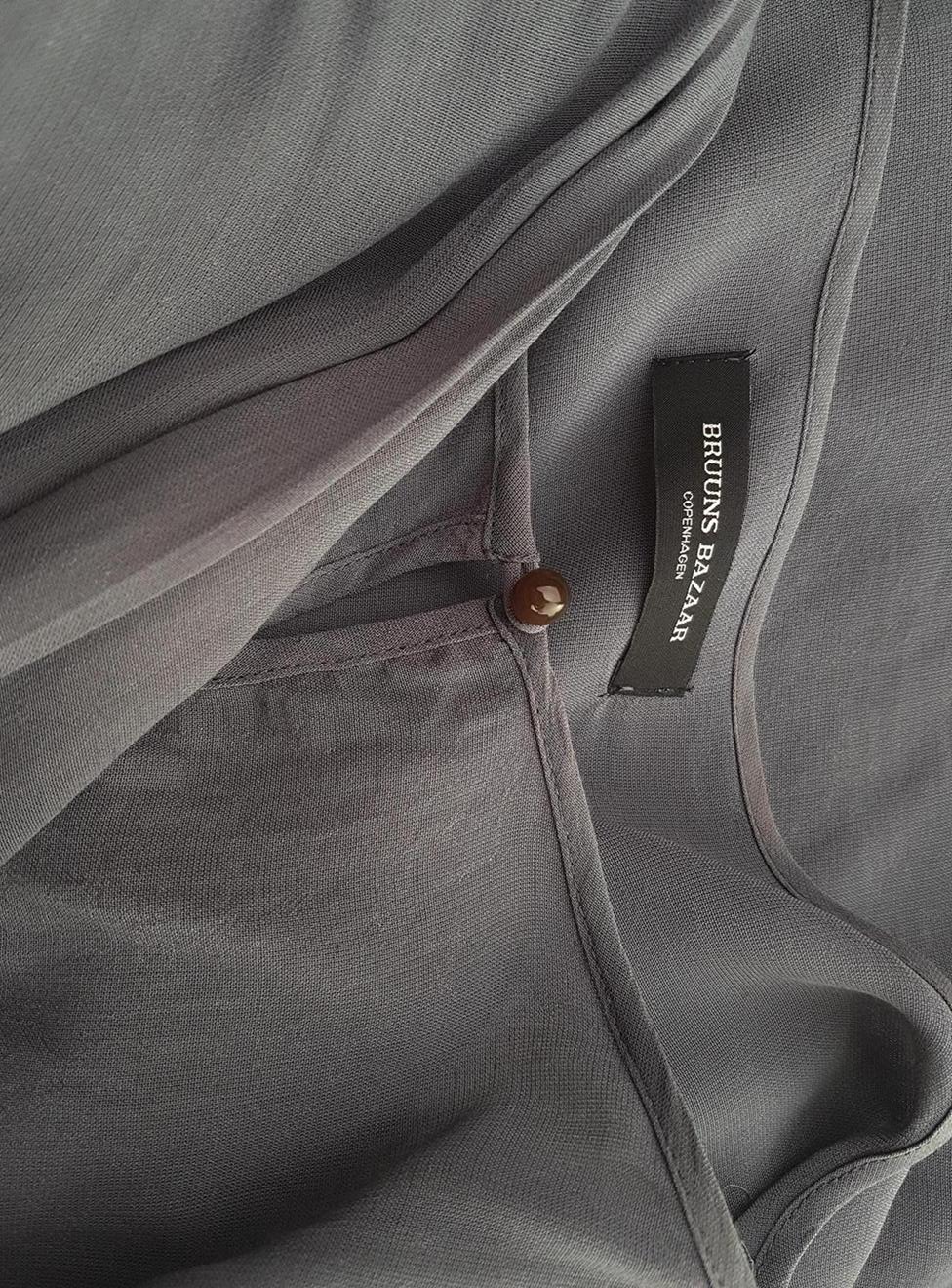 BRUUNS BAZAAR Rozmiar 40 Kolor Szary Keyhole Crew Neck Bluzka Długi rękaw