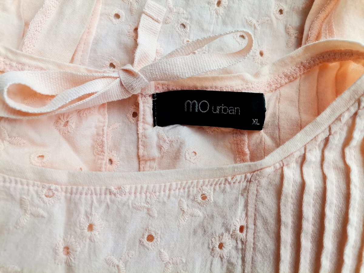 Vintage Rozmiar XL Kolor Pudrowy Crew Neck Bluzka Krótki rękaw Materiał Bawełna 100%