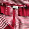 Ann Taylor Loft Rozmiar 42-44 Kolor Bordowy Pasy W serek Kardigan Zapinany Krótki rękaw Cienka dzianina
