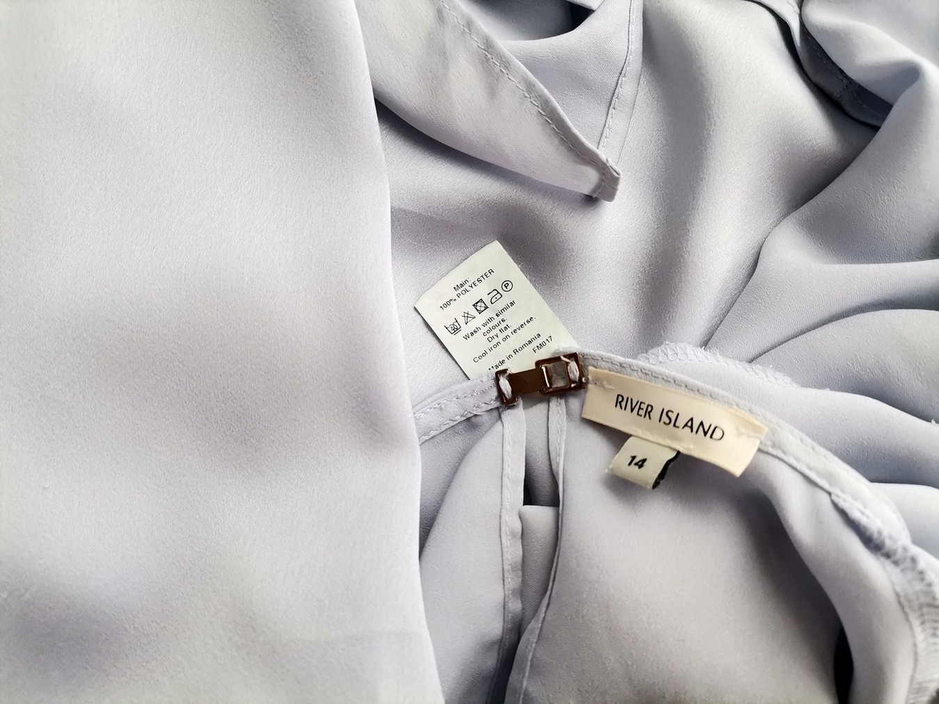 River island Rozmiar 14 (40) Kolor Niebieski Okrągły dekolt Bluzka Rękaw 3/4