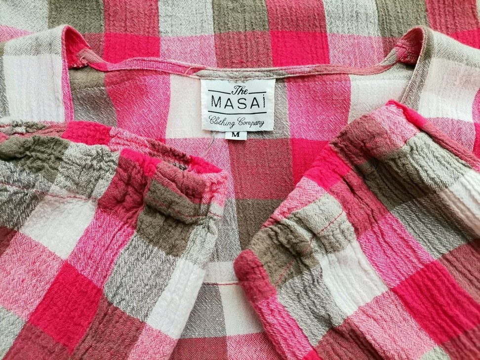 The Masai Rozmiar M Kolor Kolorowa Krata Okrągły dekolt Tunika Bluzka Rękaw 3/4 Materiał Wiskoza The Masai Rozmiar M Kolor Kolorowa Krata Okrągły dekolt Tunika Bluzka Rękaw 3/4 Materiał Wiskoza
