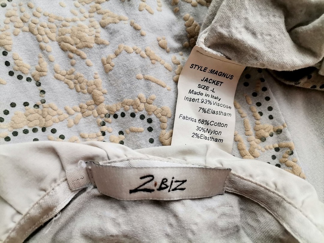 2 Biz Rozmiar L Kolor Beżowy Kołnierz Bluzka Zapinana Rękaw 3/4 Materiał Wiskoza