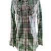 Superdry Rozmiar M Kolor Zielony Krata Kołnierz Tunika Zapinana Bluzka Długi rękaw Materiał Bawełna 100%