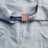 Gudrun Sjödén Rozmiar L Kolor Niebieski Crew Neck Tunika Zapinana Bluzka Rękaw 3/4 Materiał Len