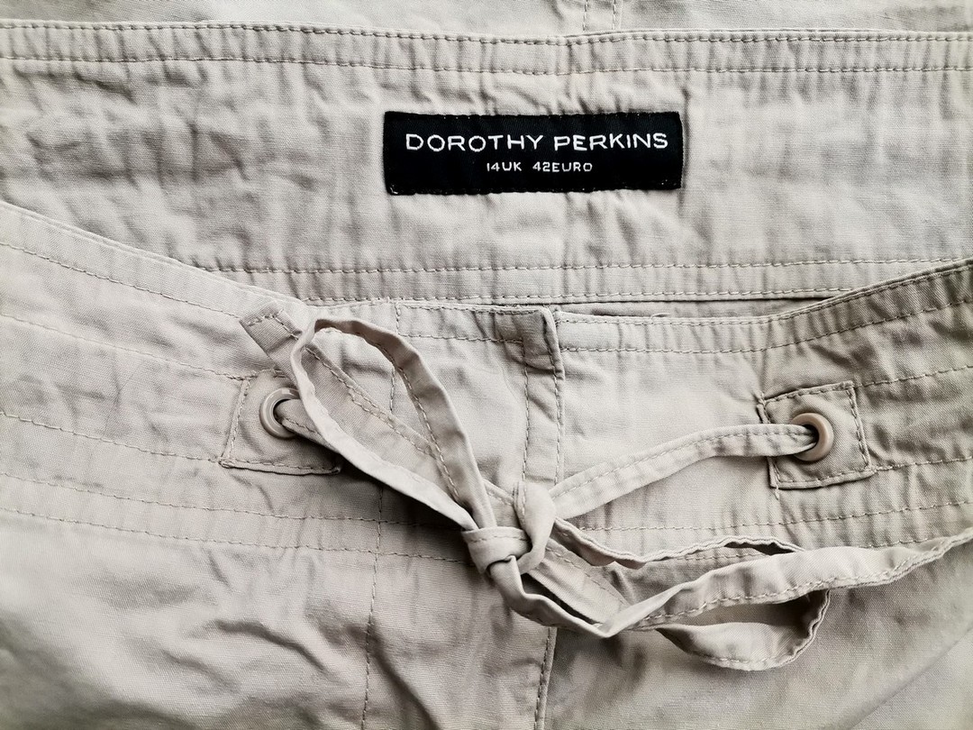 IMG_20200814_094307.jpg Dorothy perkins Rozmiar 14 (42) Kolor Beżowy Spódnica Mini Krótka Materiał Bawełna 100%