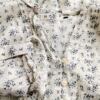 Vintage Rozmiar M/L Kolor Kremowy Split Crew Neck Tunika Popover Bluzka Rękaw 3/4