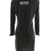 Hugo Boss Rozmiar M Kolor Czarny W serek Sukienka Bodycon Rękaw 3/4 Do Kolan Materiał Modal