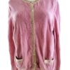 Brooks Brothers Rozmiar XL Kolor Różowy Crew Neck Kardigan Zapinany Długi rękaw Materiał Wełna Merino Cienka dzianina