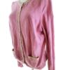 Brooks Brothers Rozmiar XL Kolor Różowy Crew Neck Kardigan Zapinany Długi rękaw Materiał Wełna Merino Cienka dzianina