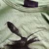 Ganni Rozmiar XS/S Kolor Zielony Crew Neck T-Shirt Krótki rękaw Materiał Bawełna 100%