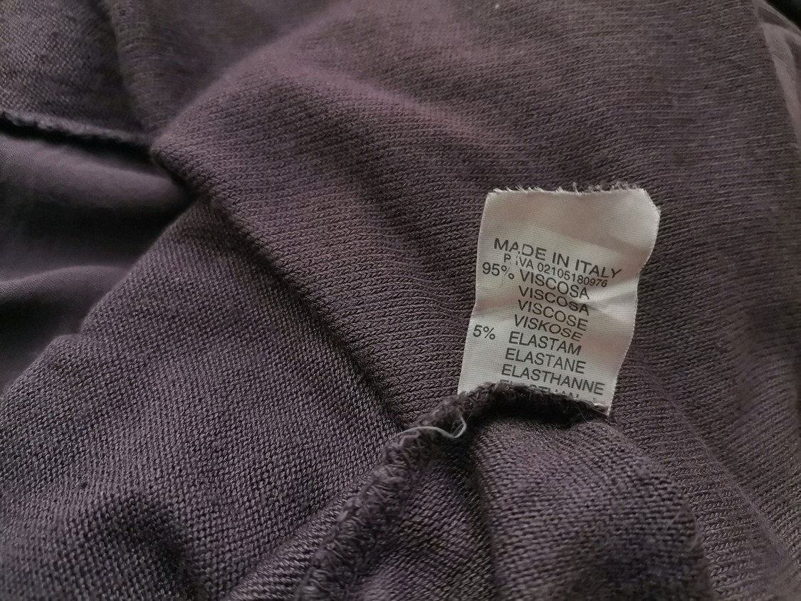 Italy Rozmiar M Kolor Fioletowy Drapowany dekolt Sukienka Sweterkowa Długi rękaw Midi Materiał Wiskoza