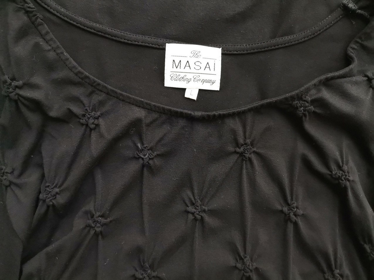 The Masai Rozmiar L Kolor Czarny Okrągły dekolt Tunika Bluzka Rękaw 3/4 The Masai Rozmiar L Kolor Czarny Okrągły dekolt Tunika Bluzka Rękaw 3/4