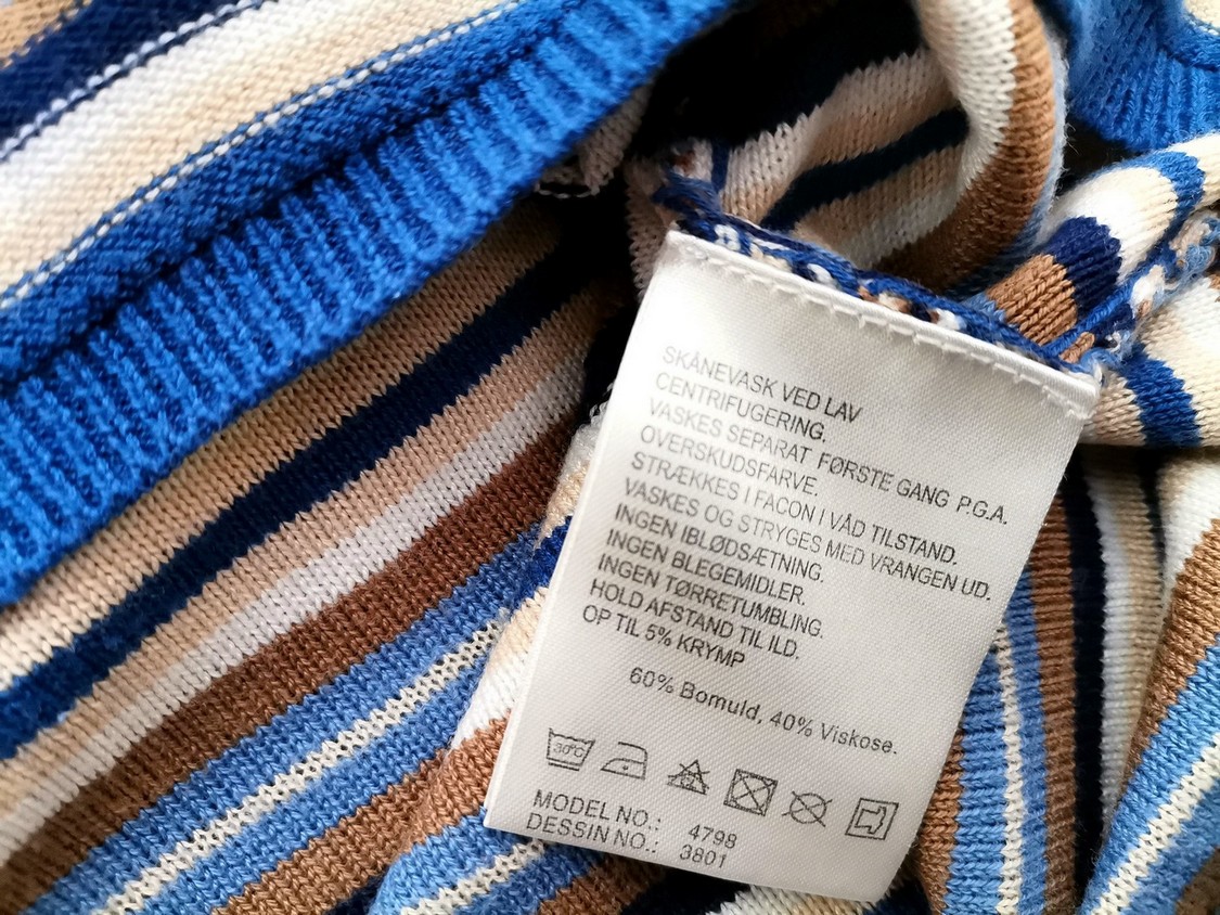 Fransa Rozmiar L Kolor Kolorowa Pasy Okrągły dekolt Sukienka Sweterkowa Długi rękaw Do Kolan Materiał Bawełna Fransa Rozmiar L Kolor Kolorowa Pasy Okrągły dekolt Sukienka Sweterkowa Długi rękaw Do Kolan Materiał Bawełna