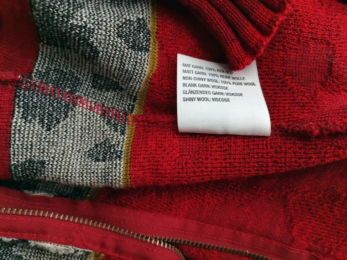 IMG_20200908_121723.jpg Eva Claudi Rozmiar S Kolor Bordowy Crew Neck Kardigan na suwak Długi rękaw Materiał Wełna 100% Cienka dzianina
