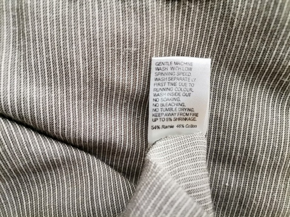 Fransa Rozmiar XXL Kolor Szary Pasy Okrągły dekolt Sukienka Koszulowa Krótki rękaw Do Kolan Materiał Ramie Fransa Rozmiar XXL Kolor Szary Pasy Okrągły dekolt Sukienka Koszulowa Krótki rękaw Do Kolan Materiał Ramie
