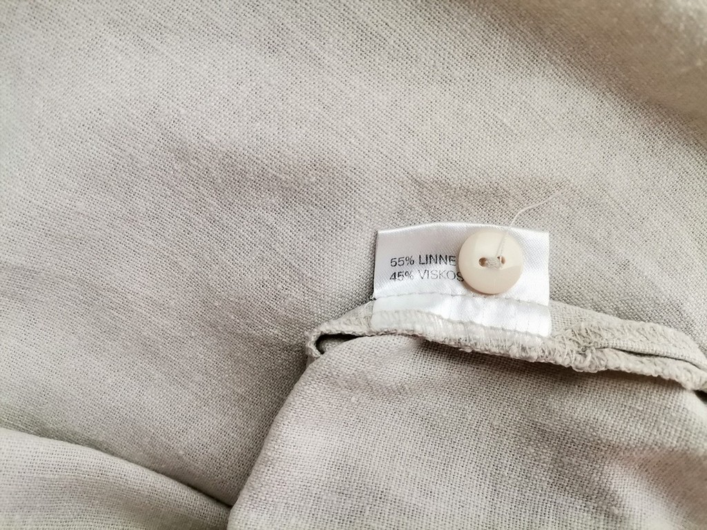 Wico Rozmiar L / XL Kolor Kremowy Kołnierz Tunika Zapinana Bluzka Rękaw 3/4 Materiał Len Wico Rozmiar L / XL Kolor Kremowy Kołnierz Tunika Zapinana Bluzka Rękaw 3/4 Materiał Len