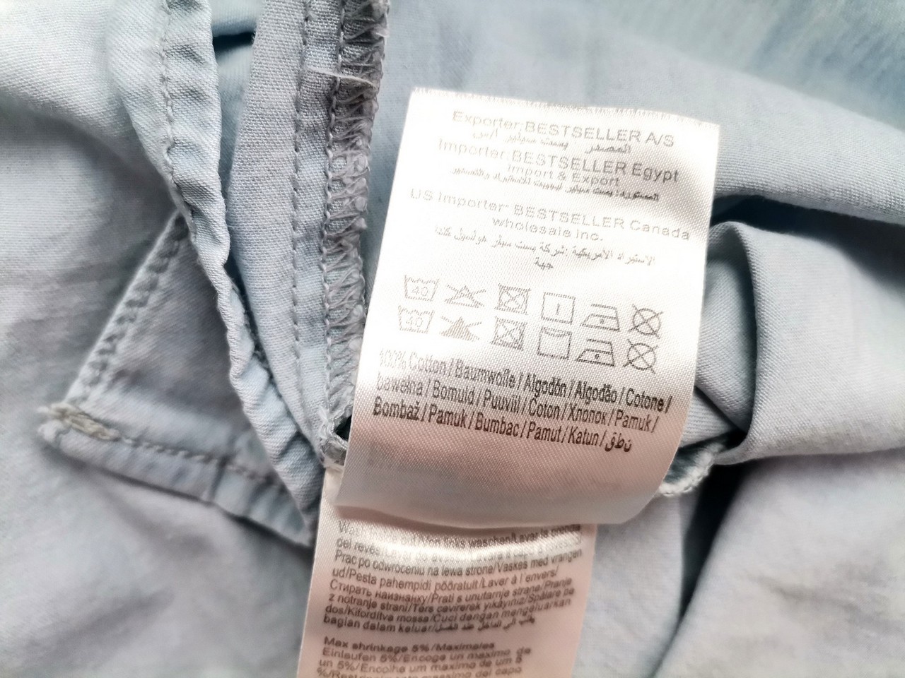 IMG_20200910_144803.jpg Vero moda Rozmiar M Kolor Niebieski Kołnierz Koszula Zapinana Bluzka Długi rękaw Materiał Bawełna 100%