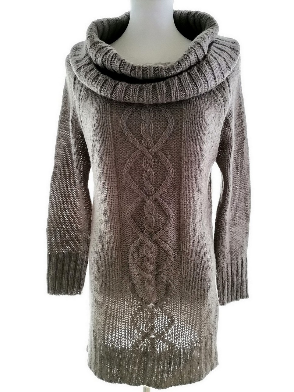 Vero moda Rozmiar L Kolor Szary Drapowany dekolt Tunika Bluzka Dzianina Długi rękaw