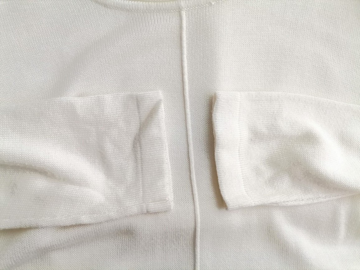 Vintage Rozmiar L Kolor Biały Okrągły dekolt Tunika Bluzka Rękaw 3/4 Vintage Rozmiar L Kolor Biały Okrągły dekolt Tunika Bluzka Rękaw 3/4