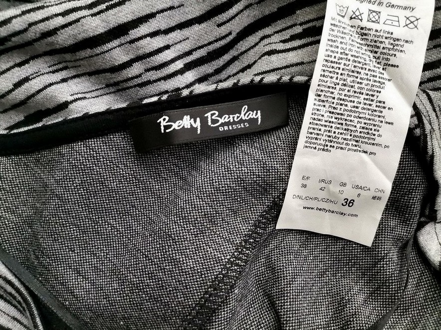 BETTY BARCLAY Rozmiar 36 Kolor Szary Okrągły dekolt Sukienka Ołówkowa Rękaw 3/4 Do Kolan
