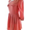 Vintage Rozmiar 10 (38) Kolor Różowy Okrągły dekolt Sukienka Sheath Rękaw 3/4 Do Kolan