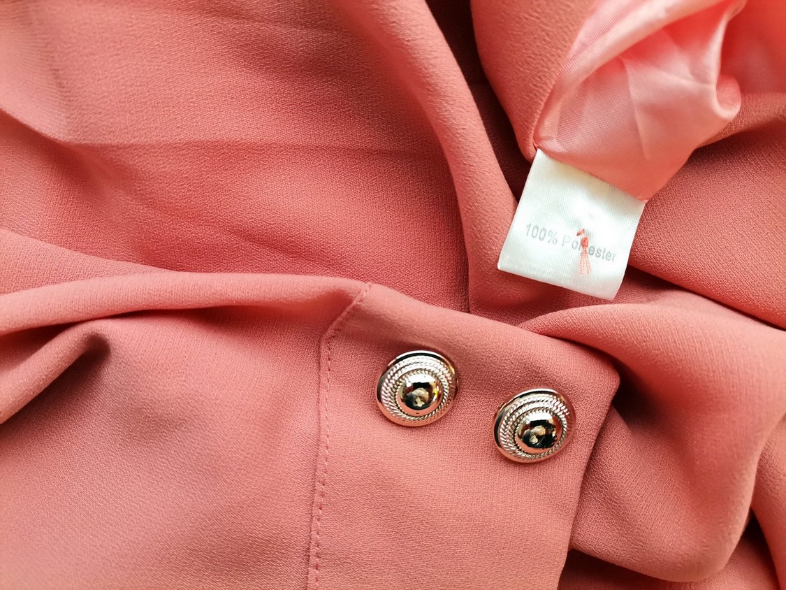 Vintage Rozmiar 10 (38) Kolor Różowy Okrągły dekolt Sukienka Sheath Rękaw 3/4 Do Kolan