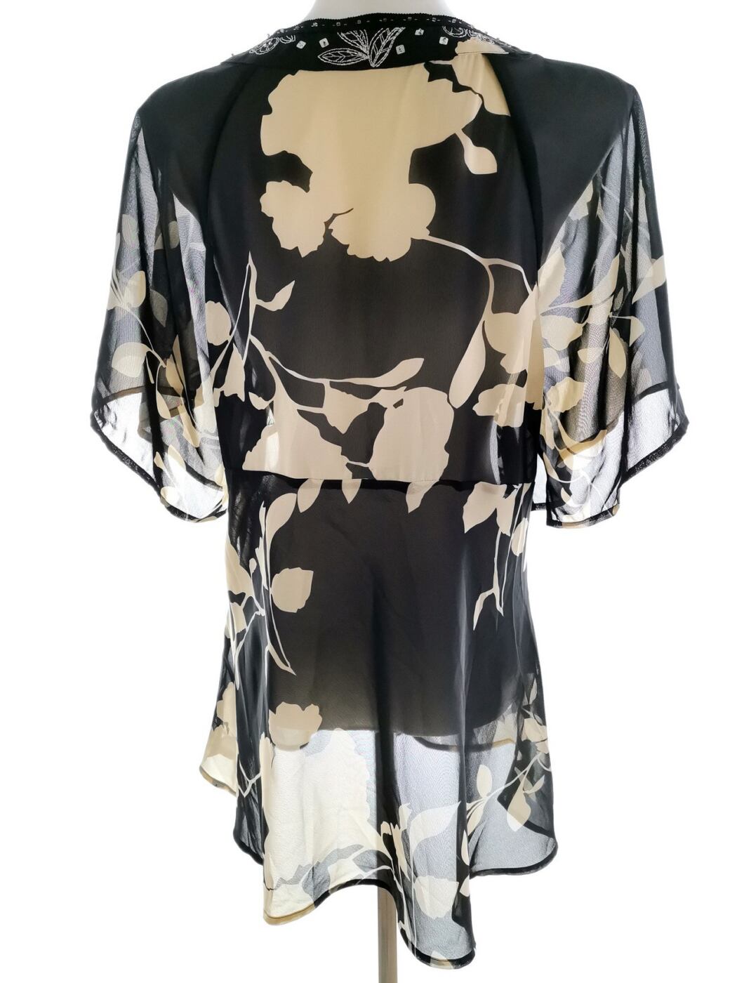 Exclusive by Tara Rozmiar 40 Kolor Czarny W serek Tunika Bluzka Krótki rękaw Exclusive by Tara Rozmiar 40 Kolor Czarny W serek Tunika Bluzka Krótki rękaw