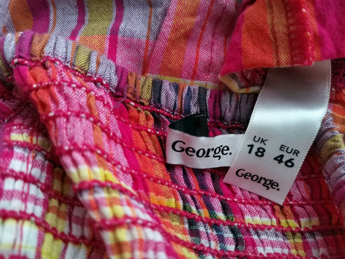 George Rozmiar 18 (46) Kolor Kolorowa Krata W serek Sukienka Letnia Bezrękawnik Midi Materiał Bawełna George Rozmiar 18 (46) Kolor Kolorowa Krata W serek Sukienka Letnia Bezrękawnik Midi Materiał Bawełna