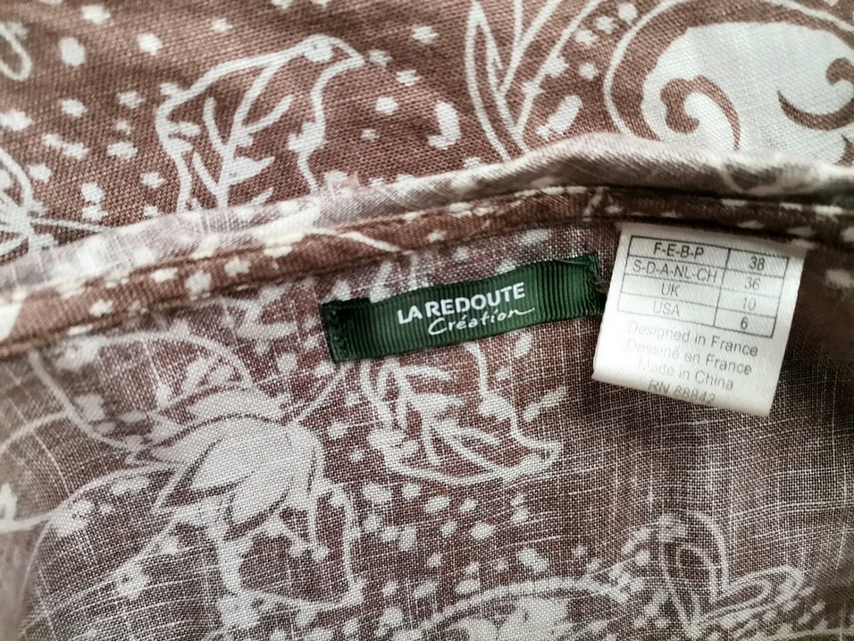 La Redoute Rozmiar 36 Kolor Brązowy W serek Tunika Zapinana Bluzka Krótki rękaw Materiał Len 100% La Redoute Rozmiar 36 Kolor Brązowy W serek Tunika Zapinana Bluzka Krótki rękaw Materiał Len 100%