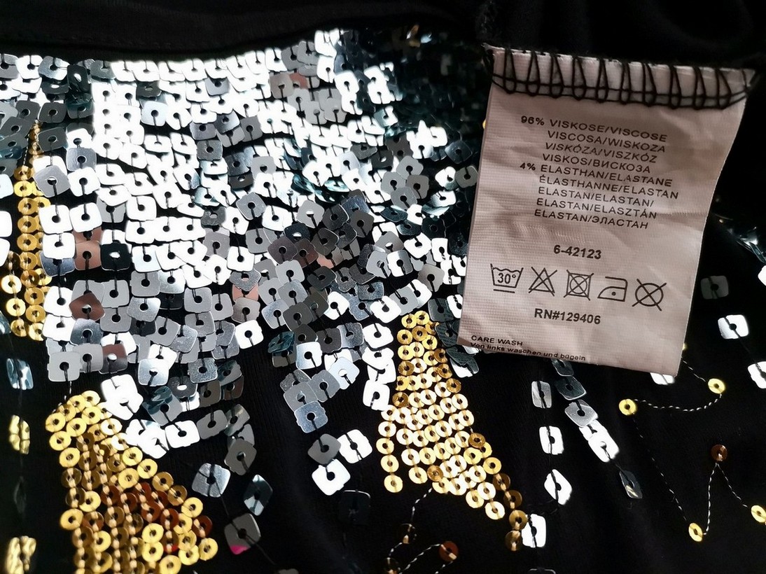 Bonprix Rozmiar 36 / 38 Kolor Czarny Kwadratowy dekolt Sukienka Ołówkowa Rękaw 3/4 Do Kolan Materiał Wiskoza
