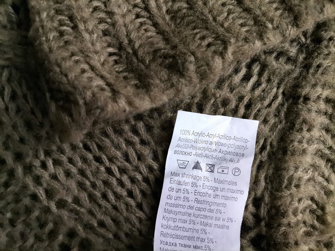 Vero moda Rozmiar M Kolor Khaki Głęboki Serek Tunika Bluzka Dzianina Krótki rękaw Materiał Akryl 100%