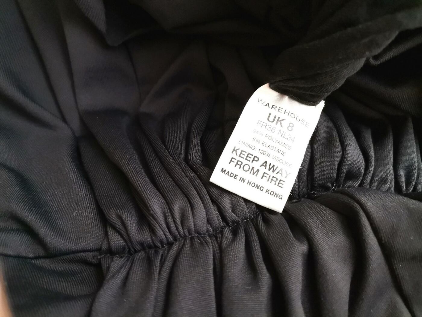 Warehouse Rozmiar 8 (36) Kolor Czarny W serek Sukienka Bodycon Bezrękawnik Do Kolan