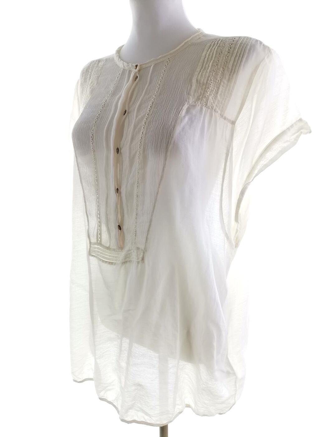 Day Birger Et Mikkelsen Rozmiar 44 Kolor Kremowy Crew Neck Tunika Popover Bluzka Krótki rękaw Materiał Bawełna Day Birger Et Mikkelsen Rozmiar 44 Kolor Kremowy Crew Neck Tunika Popover Bluzka Krótki rękaw Materiał Bawełna