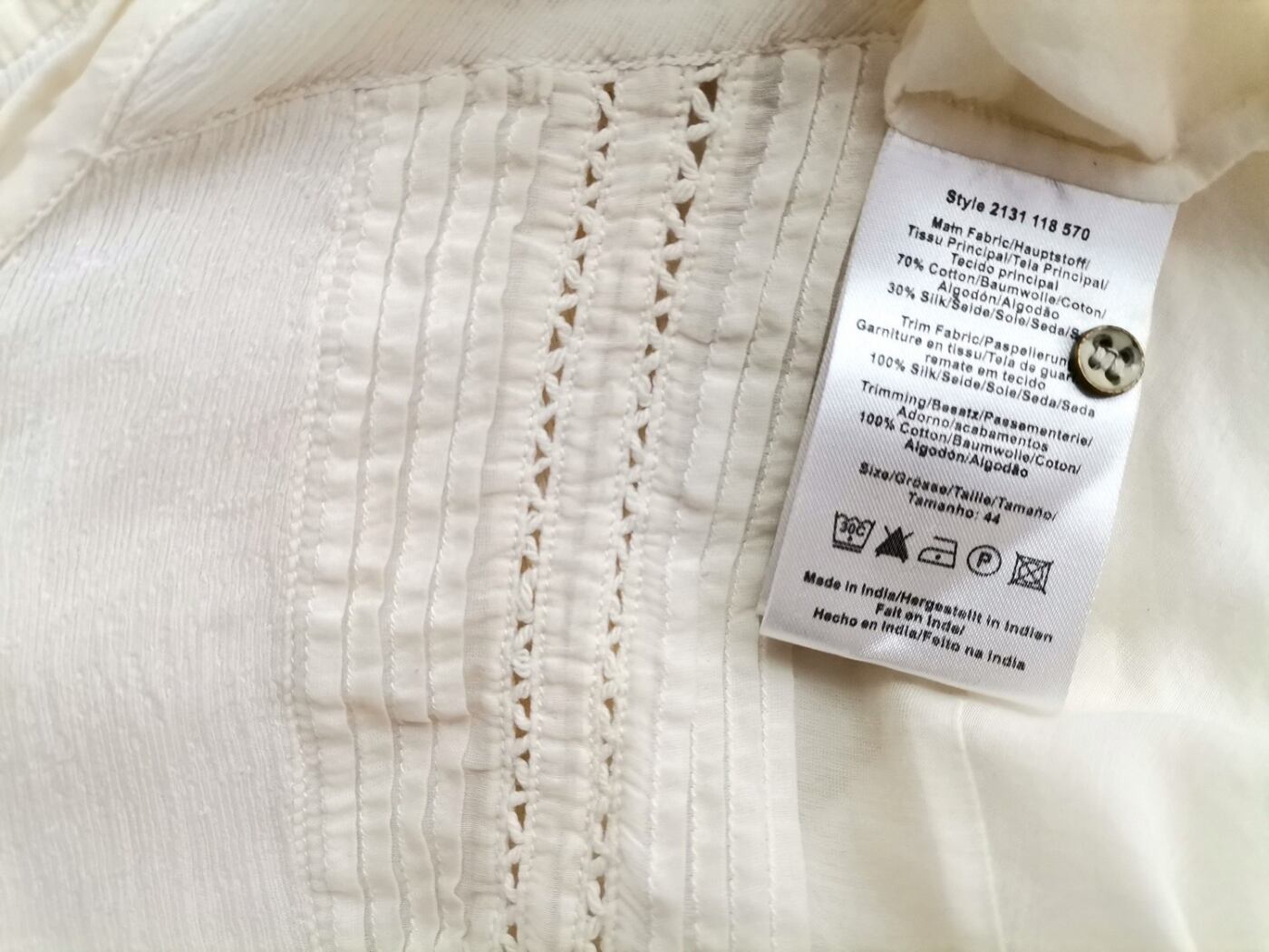 Day Birger Et Mikkelsen Rozmiar 44 Kolor Kremowy Crew Neck Tunika Popover Bluzka Krótki rękaw Materiał Bawełna Day Birger Et Mikkelsen Rozmiar 44 Kolor Kremowy Crew Neck Tunika Popover Bluzka Krótki rękaw Materiał Bawełna
