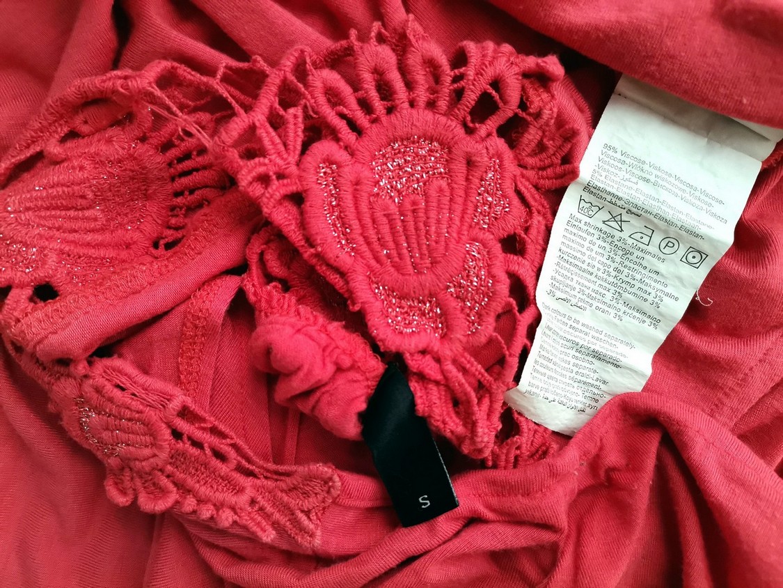 Vero moda Rozmiar S Kolor Różowy W serek Tunika Bluzka Bezrękawnik Materiał Wiskoza